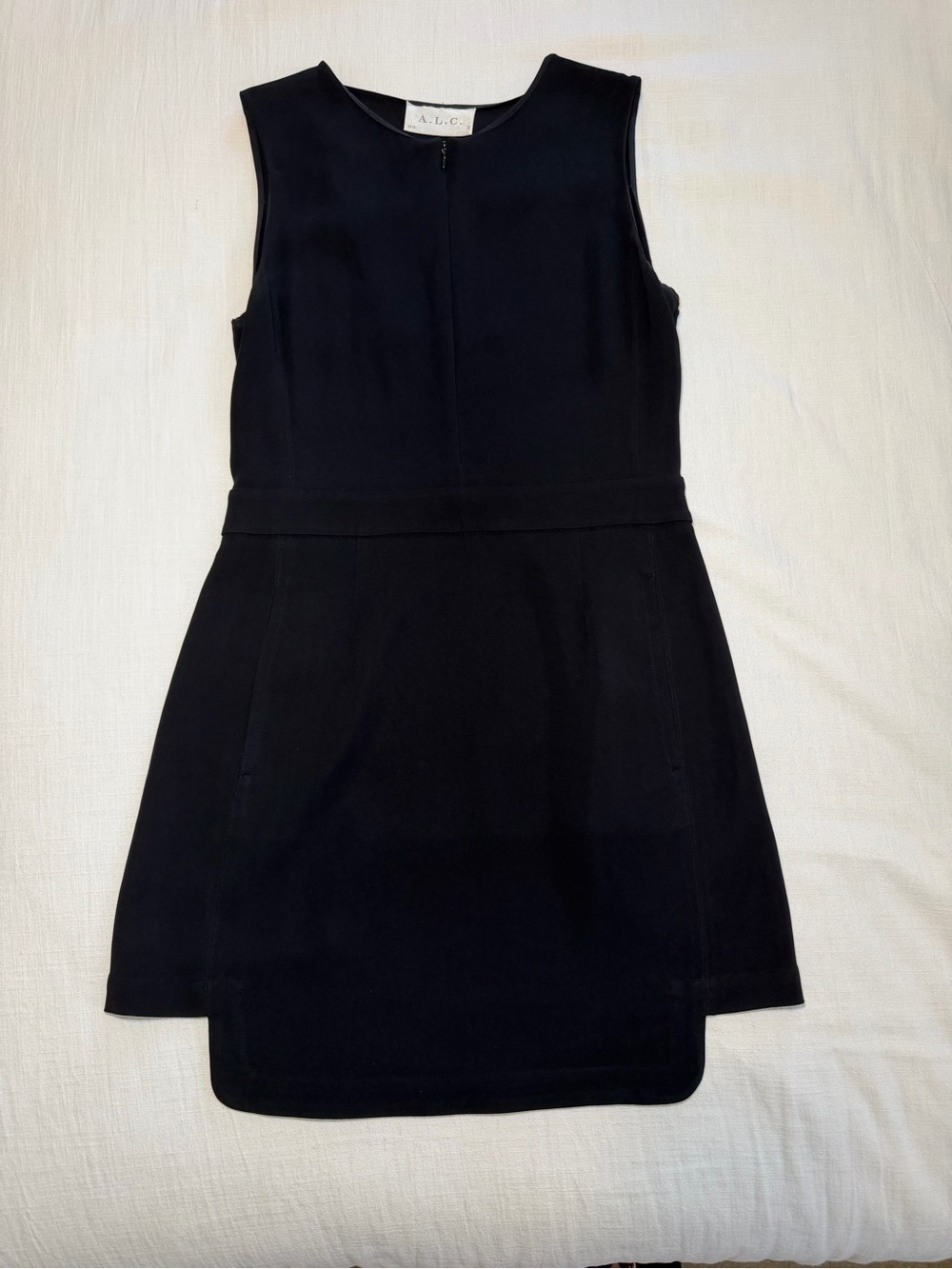 ALC Black Silk Zip Front Dress - Picture 6 of 15